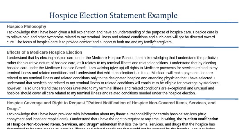 You are currently viewing What is the Hospice Election Statement requirement?